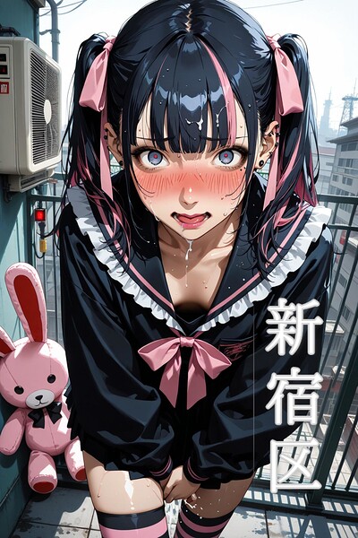 【フルカラー】東京禁断スクールガール:新宿区 ーブルーブラックの孤独、屋上で分かち合う痛みー❤シナリオ・フレーム