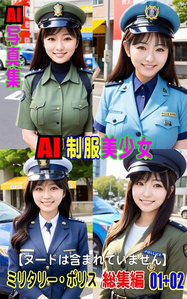 【写真集】AI写真集 AI制服美少女 ミリタリー・ポリス 総集編 01＋02❤AI-PROJECT